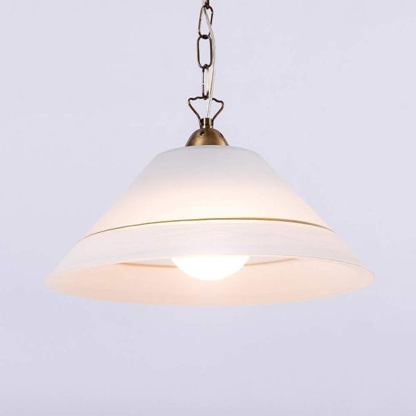 Κρεμαστό φωτιστικό γυάλινο μονόφωτο με ανάρτηση οξυντέ - Image 2