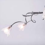 Φωτιστικό κρεμαστό 6 φώτα κλαδί με διακοσμητικά φύλλα σε απόχρωση χρώμιο - Image 3