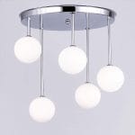 Φωτιστικό οροφής 6 φώτα με οπάλ γυαλί σε χρώμιο απόχρωση