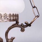 Φωτιστικό κρεμαστό κλασσικό μονόφωτο οξυντέ με ταγιέ γυαλί - Image 2