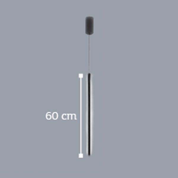 Κρεμαστό φωτιστικό LED 7W από μαύρο μέταλλο και ακρυλικό (6023) - Image 2