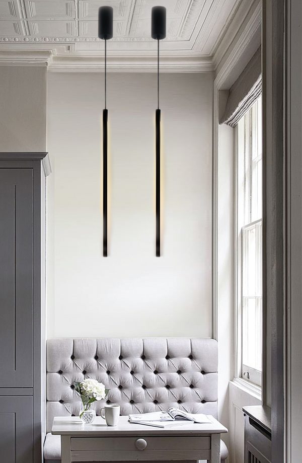 Κρεμαστό φωτιστικό LED 7W από μαύρο μέταλλο και ακρυλικό (6023) - Image 3