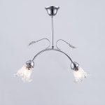 Φωτιστικό οροφής 2 φώτα με διακοσμητικά φύλλα σε απόχρωση χρώμιο