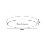 Φωτιστικό οροφής μεταλλικό LED 54W 4320LM 3000K λευκό D60 KALLISTA - Image 2