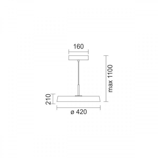 Κρεμαστό φωτιστικό LED 33W 3000Κ D42 σε μαύρο χρώμα (3233) - Image 2