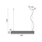 Κρεμαστό φωτιστικό συρμάτινο LED 11W 1180LM 3000K Ofis - Image 2