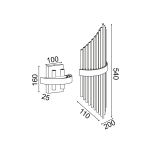 ΕΠΙΤΟΙΧΟ ΦΩΤΙΣΤΙΚΟ 4XG9 ΚΡΥΣΤΑΛΛΟ + ΟΡΕΙΧΑΛΚΟ ΜΕΤ/ΚΟ 20Χ11Χ54CM DYNASTY - Image 2