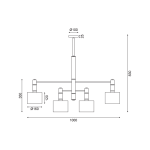 ΚΡΕΜΑΣΤΟ ΦΩΤΙΣΤΙΚΟ 4ΧΕ14 ΧΡΥΣΟ/ΜΑΥΡΟ ΜΕΤΑΛΛΙΚΟ+ΛΕΥΚΑ ΑΜΠΑΖΟΥΡ D100XH83CM  MIZAR - Image 3