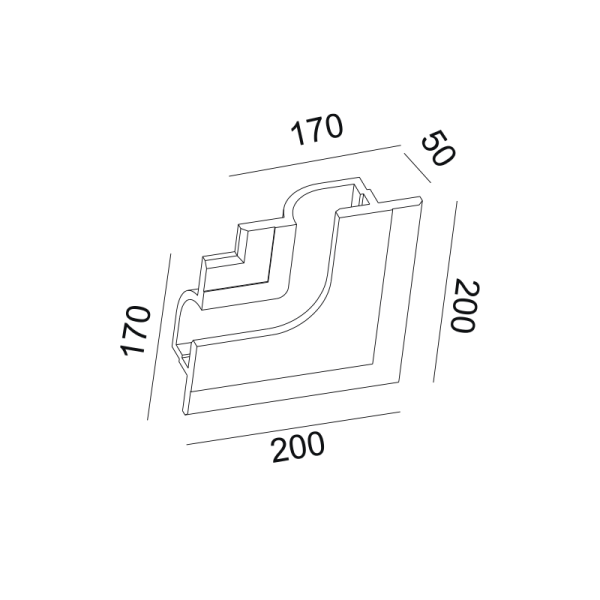 ΓΥΨΙΝΟ TRIMLESS ΦΩΤΙΣΤΙΚΟ ANDIE ΔΕΞΙΑ ΓΩΝΙΑ 20x20x5CM - Image 2