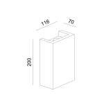 ΓΥΨΙΝΟ ΕΠΙΤΟΙΧΟ ΦΩΤΙΣΤΙΚΟ 1XG9 BLOCK 11,6x7x20CM - Image 2