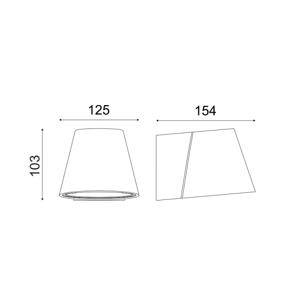 ΓΥΨΙΝΟ ΕΠΙΤΟΙΧΟ ΦΩΤΙΣΤΙΚΟ 1XG9 AWON 12,8x12,8x10,2CM - Image 2