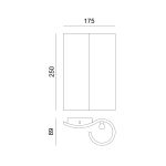 ΓΥΨΙΝΟ ΕΠΙΤΟΙΧΟ ΦΩΤΙΣΤΙΚΟ 2XG9 BOEK 17,5x9,8x25CM - Image 2