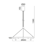 Κρεμαστό φωτιστικό LED 48W 4320LM 3000K λευκό D65cm Magneto - Image 2