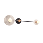 Επιτοίχιο μεταλλικό φωτιστικό απλίκα 2φ λευκό μάρμαρο Clock