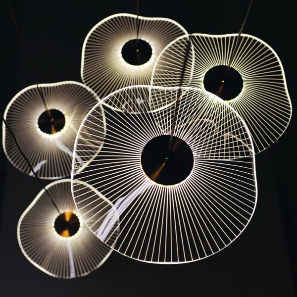 Κρεμαστό φωτιστικό LED 25W 3000K 1750lm ορείχαλκο μεταλλικό D40cm NINFEA - Image 2