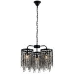 Φωτιστικό Κρεμαστό 3Φ Με Κρύσταλλα Μαύρο Χρώμα Julianna