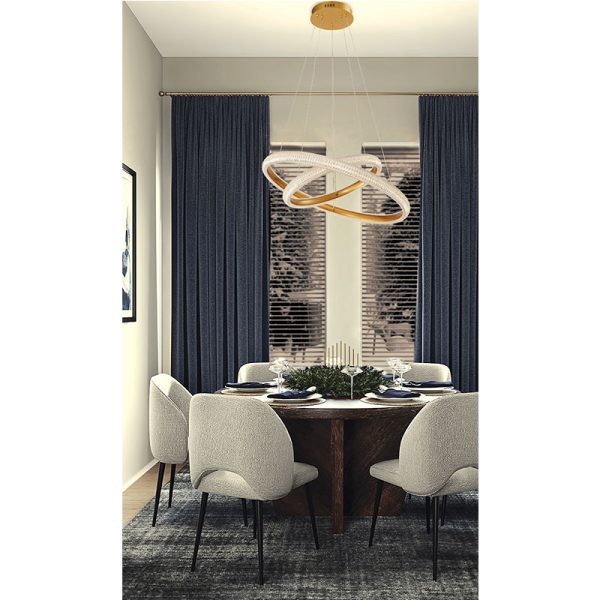 Κρεμαστό Φωτιστικό LED 39,6W D59cm Χρυσό Katia - Image 2