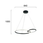 Κρεμαστό Φωτιστικό LED 36W 1533Lm 3000K Μαύρο Double - Image 2