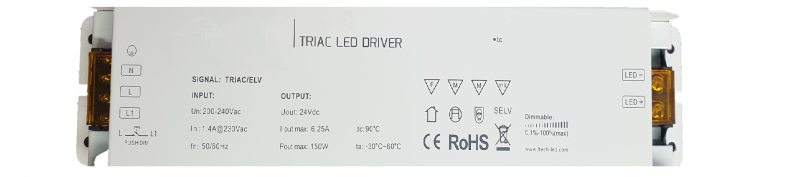 63ac33b9d4fc2_008026 Power supply 24VDC 150W IP20 Triac & Push Dim - Image 1