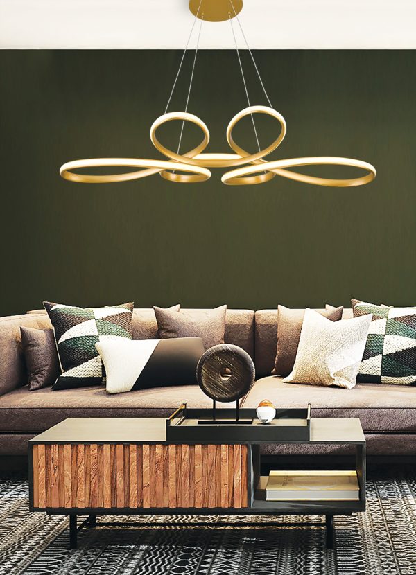 Κρεμαστό Φωτιστικό LED 53W Χρυσό Jill - Image 2