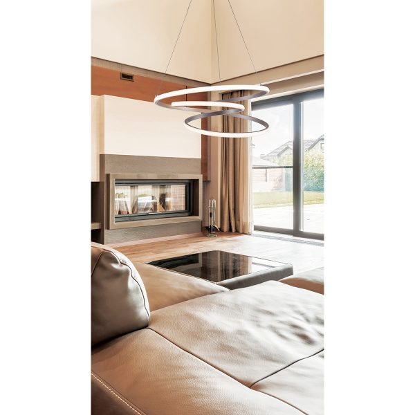 Κρεμαστό Φωτιστικό LED 40W 2153Lm 3000Κ Ασημί Cort - Image 2