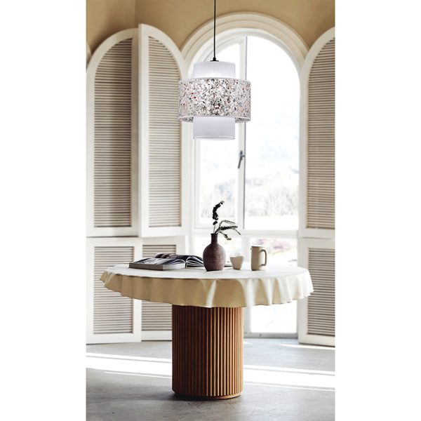 Κρεμαστό Φωτιστικό Μονόφωτο PVC D35cm Mozaika - Image 2