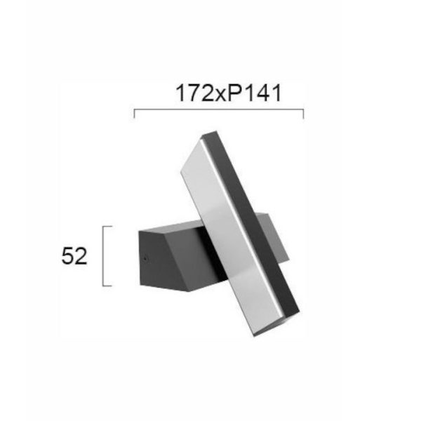 Απλίκα Εξωτ. Χώρου LED Ανθρακί Κινητή Casteo - Image 3