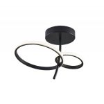 Φωτιστικό Οροφής Πλαφονιέρα LED 24W Μαύρη Double