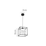 Κρεμαστό φωτιστικό σε μαύρη απόχρωση και λευκή οπαλίνα 1XG9 D:18cm (4020-BL) - Image 2