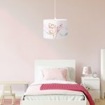 Κρεμαστό φωτιστικό από καπέλο και λευκή ανάρτηση D:35cm (4037) - Image 3