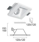 Χωνευτό Σποτ Γυψοσανίδας Indirect Τετράγωνο 12Χ12cm Dalton - Image 2