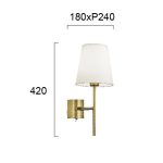 Επίτοιχο Φωτιστικό Απλίκα Ε27 με Καπέλο Χρυσή Sonia - Image 2