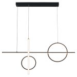 Κρεμαστό φωτιστικό LED 55W 3000K σε μαύρη απόχρωση D:100cm (6043)