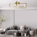 Πλαφονιέρα οροφής LED 35W 3000Κ σε χρυσαφί απόχρωση D:90cm (6056-GL) - Image 3