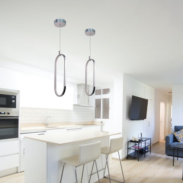 Κρεμαστό φωτιστικό LED 14W 3000K σε χρώμιο απόχρωση D:17cm (6059-CH) - Image 2