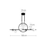 Κρεμαστό φωτιστικό LED 14W 3000K και 7XG9 σε μαύρο χρώμα D:100cm (6062-BL) - Image 3