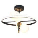 Κρεμαστό φωτιστικό LED 20W 3000K και 4XG9 σε μαύρο και χρυσαφί χρώμα D:50cm (6063)