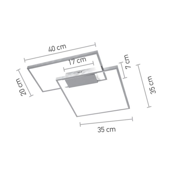 Πλαφονιέρα οροφής LED 38W 3000Κ σε χρυσαφί απόχρωση D:45cm (6066-GL) - Image 3