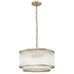 Κρεμαστό Φωτιστικό 5Φ Χρυσό Ε14 Κρυστάλλινο Karolina