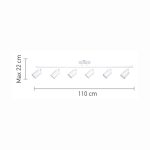 Επιτοίχιο σποτ από μέταλλο σε λευκή απόχρωση 6XGU10 D:110cm (9086-6) - Image 2