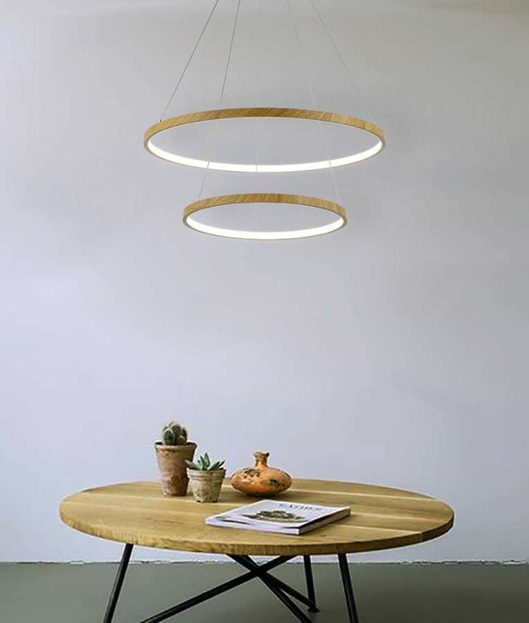 LEG-100R02L_WO_room_88W Kρεμαστό φωτιστικό LED TOLEDO ξύλο με ασύρματο χειριστήριο - Image 1