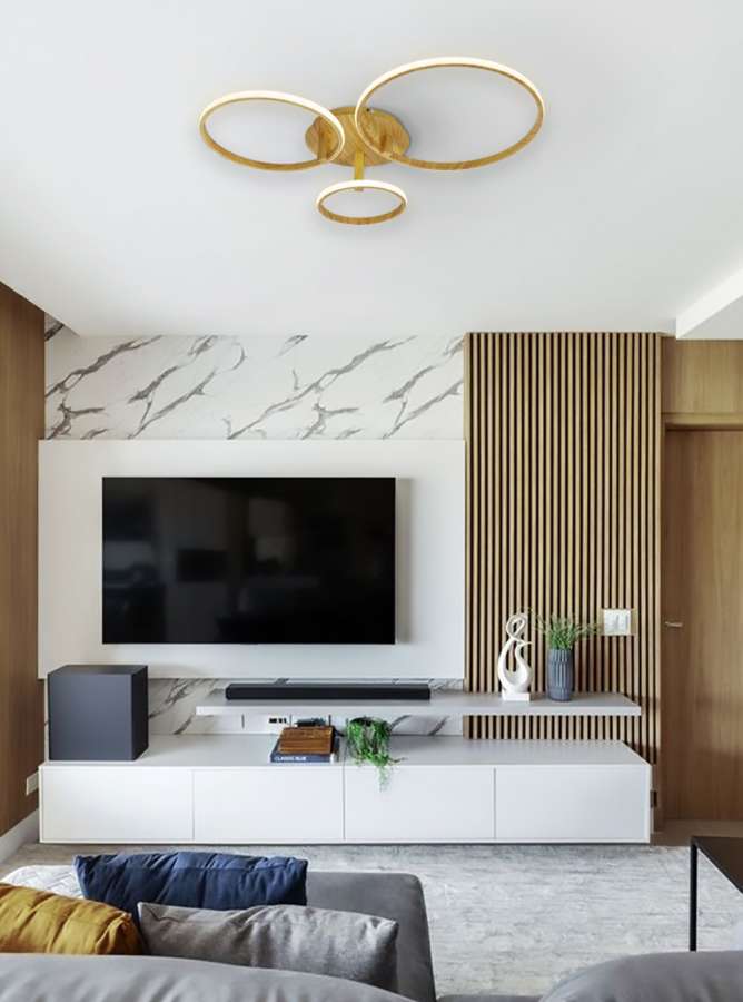 LEG-105003_WO_room_93W Φωτιστικό οροφής LED SEVILLA WOOD με ασύρματο χειριστήριο - Image 1