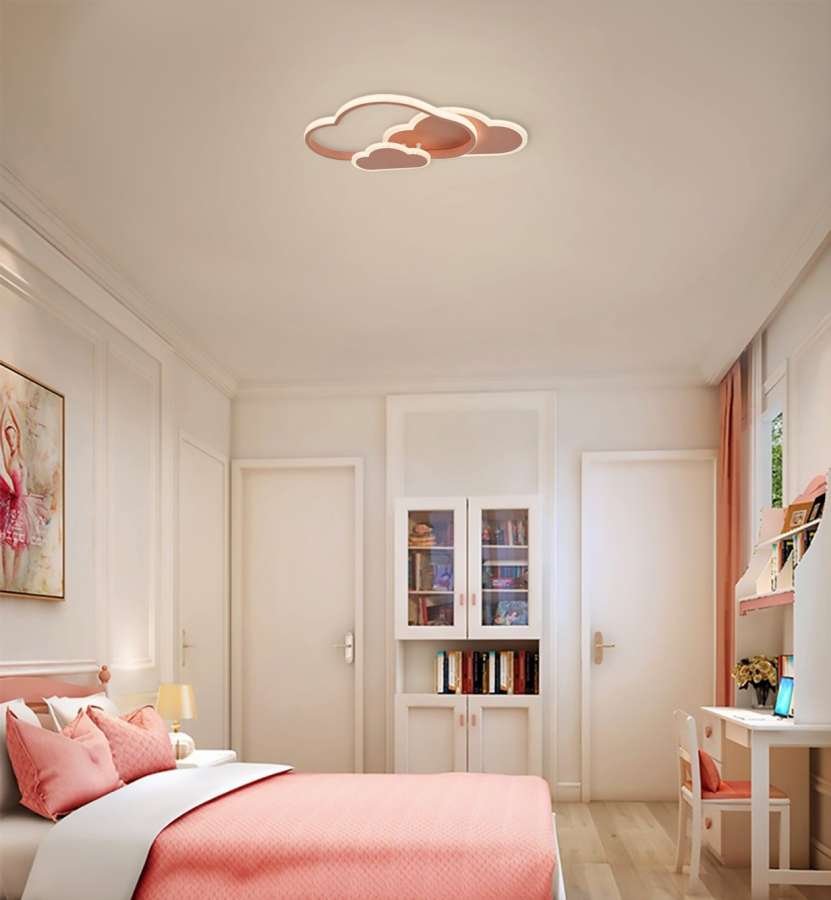 LEG-806_room Παιδικό Φωτιστικό οροφής LED CLOUD ΡΟΖ με ασύρματο χειριστήριο - Image 1