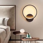 Απλίκα τοίχου στρόγγυλη μαύρη LED 18W 1800Lm CCT διακόπτη 3000K-4000Κ-6000Κ