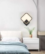 Απλίκα τοίχου σε ρόμβο μαύρη LED 18W 1800Lm CCT διακόπτη 3000K-4000Κ-6000Κ