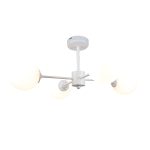 Φωτιστικό οροφής από λευκό μέταλλο και λευκή οπαλίνα 4XG9 D:45cm (5013-4)