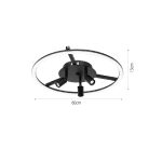 Πλαφονέρα Οροφής LED 48W 3000K σε μαύρο χρώμα D:60cm (6086-BL) - Image 2