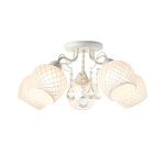 ΦΩΤΙΣΤΙΚΟ ΟΡΟΦΗΣ 5ΧΕ27 ΜΕΤΑΛΛΟ ΠΑΤΙΝΑ+ΓΥΑΛΙ+ΚΡΥΣΤΑΛΛΑ Φ55ΧΗ22,5CM OPORTO