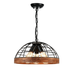 ΚΡΕΜΑΣΤΟ ΦΩΤΙΣΤΙΚΟ  3ΧΕ27 ΞΥΛΟ+ΜΑΥΡΟ ΜΕΤΑΛΛΟ D40XH120CM TESLA