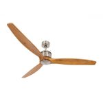 Beacon Ανεμιστήρας Οροφής Lucci Air Airfusion Akmani Brushed Chrome/Teak DC με ασύρματο χειριστήριο
